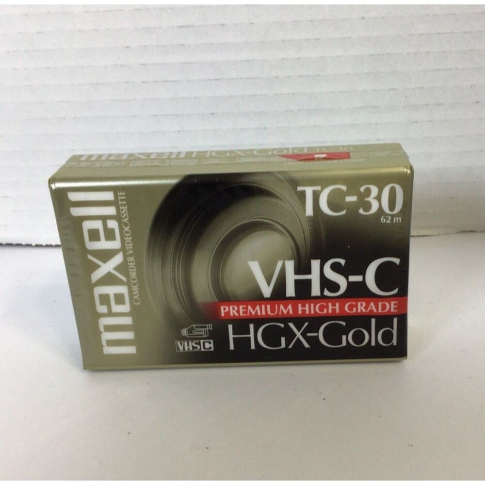Maxell VHS-C TC-30 62m HGX-Gold Camcorder VideoCassette Tape Vintage Premium Hig